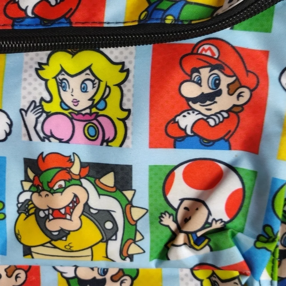 Nintendo Super Mario Bros Backpack 17” All over Character Print Luigi Toad